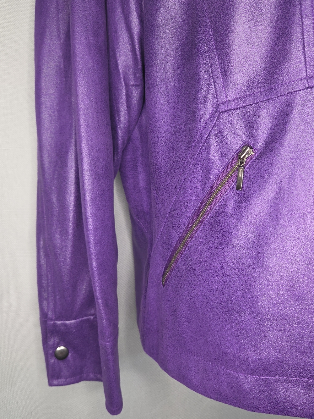 Nancy Bolen City Girl Purple Women's Zip-Front Jacket Size XL - Picture 3 of 9